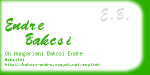 endre bakcsi business card